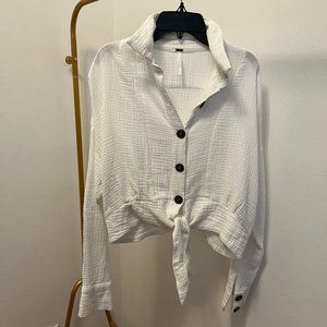 Free People white tie shirt